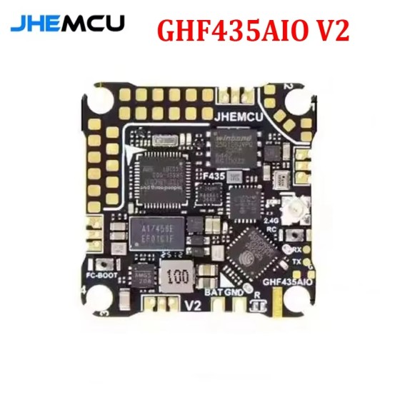 Hot Sales JHEMCU GHF435AIO V2 20A Flight Controller 2-4S With OSD Baro Blackbox Built-in ELRS 2.4G for RC Drone
